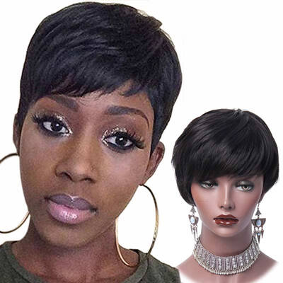 Short Black Wigs for Women Pixie Cut Wig with Bangs Heat Resistant Synthetic Wigs Black Layered Women Wigs
Short Black Wigs for Women Pixie Cut Wig with Bangs Heat Resistant Synthetic Wigs Black Layered Women Wigs