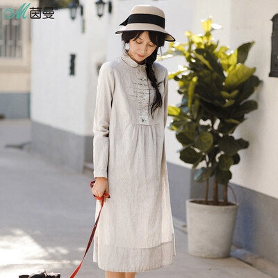 Yan Man INMAN 2017 autumn new style art embroidery cotton&linen shirt dress doll collar long skirt 1873101080 soil khaki M
Yan Man INMAN 2017 autumn new style art embroidery cotton&linen shirt dress doll collar long skirt 1873101080 soil khaki M