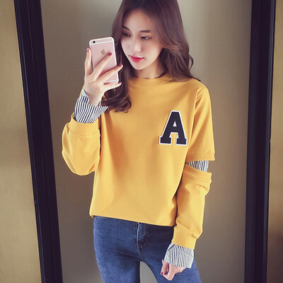 JOY OF JOY 2018 autumn new loose sweater womens double-layer sleeve stitching shirt long-sleeved round neck shirt female JWWY178943 yellow
JOY OF JOY 2018 autumn new loose sweater womens double-layer sleeve stitching shirt long-sleeved round neck shirt female JWWY178943 yellow