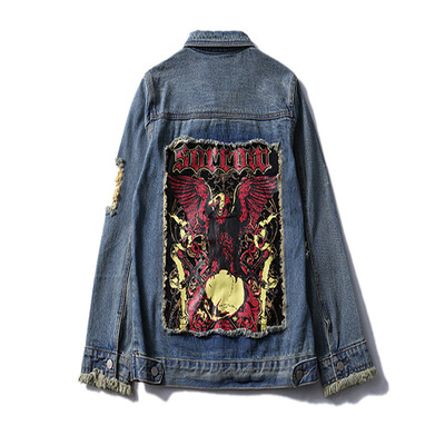 2017 Tide brand oil painting high street jacket autumn new men's washing water cut stitching men's denim jacket jacket
2017 Tide brand oil painting high street jacket autumn new men's washing water cut stitching men's denim jacket jacket