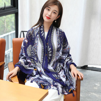 Yimihuasha scarf women spring&summer sunscreen air conditioning shawl autumn&winter warm scarf scarves dual-use national cashews deep blue
Yimihuasha scarf women spring&summer sunscreen air conditioning shawl autumn&winter warm scarf scarves dual-use national cashews deep blue