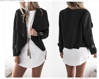 Europe and the United States autumn women sexy solid short section irregularly lapel small jacket
Europe and the United States autumn women sexy solid short section irregularly lapel small jacket
