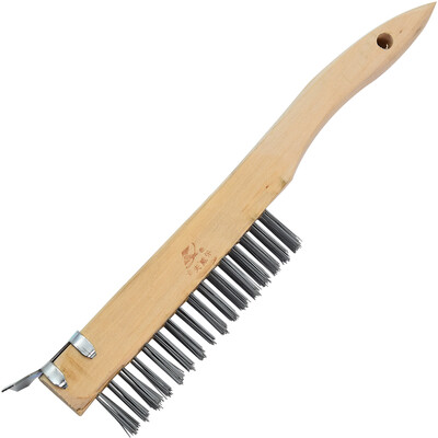 Kraft Weir with shovel wooden handle wire brush descaling brush scale brush cleaning brush EM4004
Kraft Weir with shovel wooden handle wire brush descaling brush scale brush cleaning brush EM4004