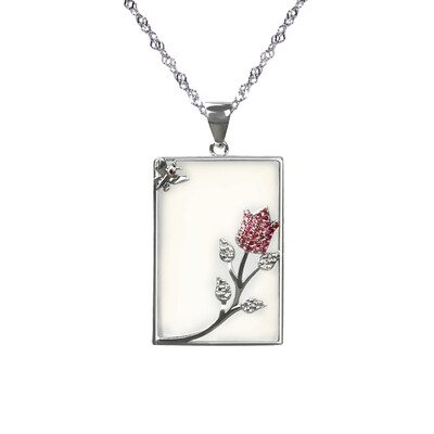 JingTian jewelry Agate jade medullary pendant S925 silver inlaid chalcedony rectangular pendant the Girls necklace
JingTian jewelry Agate jade medullary pendant S925 silver inlaid chalcedony rectangular pendant the Girls necklace