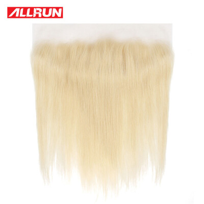 

Allrun Hair 613 Blonde Lace Frontal Closure Brazilian Straight Human Hair Free Part Pre Plucked Ear To Ear Frontal Bleached Knots