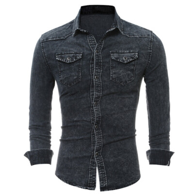 Men Shirt Brand 2017 Male Long Sleeve Shirts Casual Solid Color Denim Slim Fit Dress Shirts Mens 3XL 3011
Men Shirt Brand 2017 Male Long Sleeve Shirts Casual Solid Color Denim Slim Fit Dress Shirts Mens 3XL 3011