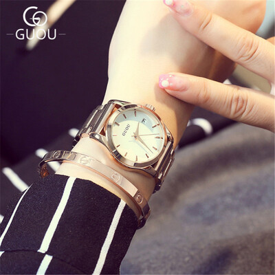 GUOU Women Calendar Quartz Watches Rose Gold Full Steel Business Watch Ladies Casual Wristwatches Gift
GUOU Women Calendar Quartz Watches Rose Gold Full Steel Business Watch Ladies Casual Wristwatches Gift