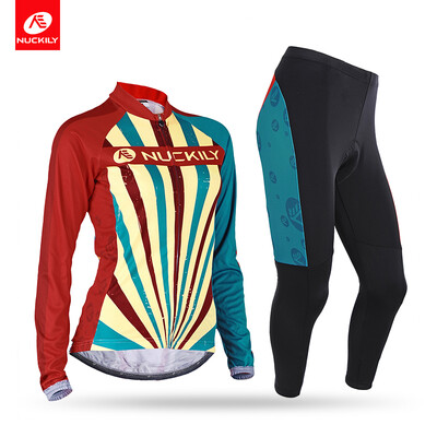 NUCKILY Womens Long Sleeve Cycling Clothing with Foam Pad Riding Tights For SpringAutumn
NUCKILY Womens Long Sleeve Cycling Clothing with Foam Pad Riding Tights For SpringAutumn
