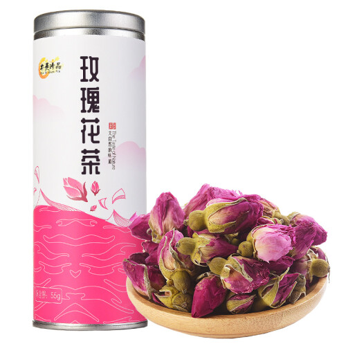 本熹珍品 玫瑰花茶 重瓣平阴红玫瑰 花草茶叶 55g*1罐