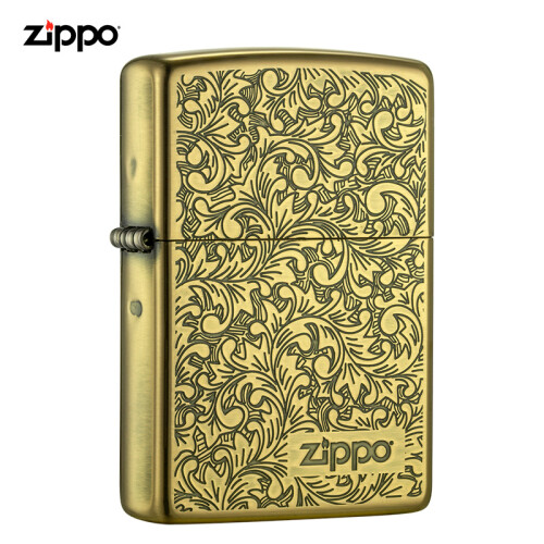 之宝(Zippo)打火机 唐草古铜 氧化镜面镀铜蚀刻ZBT-2-23b 煤油防风火机