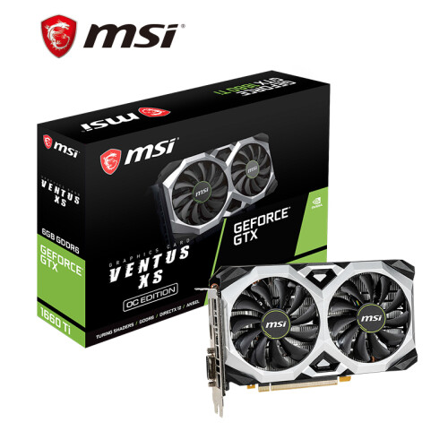 微星（MSI）万图师 GeForce GTX 1660 Ti VENTUS XS C 6G OC 1830MHz GDDR6 电脑独立游戏电竞显卡