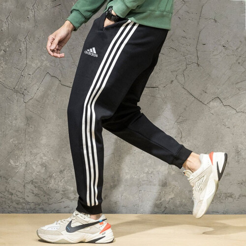 阿迪达斯Adidas 2019秋新款舒适休闲卫裤运动长裤经典三条纹直筒裤收腿裤 TR30P1-BW 秋季新款收腿裤 L