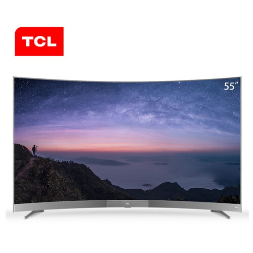 TCL 55A950CS 55英寸 32核人工智能 HDR4K曲面金属机身液晶电视（枪色）