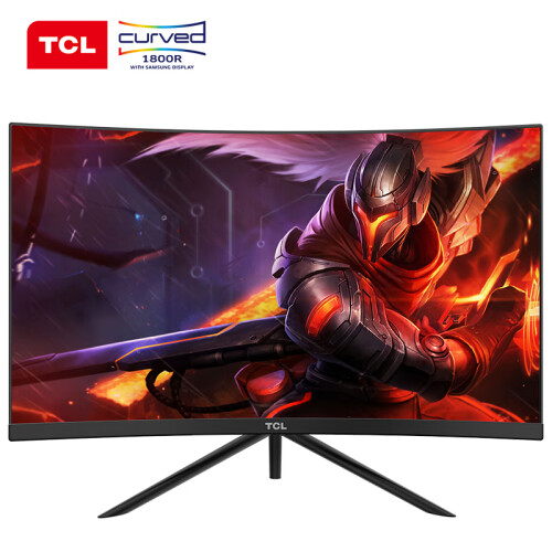 TCL T24M7C 23.6英寸1800R曲面电脑显示屏  广视角微边滤蓝光不闪屏高清游戏电竞显示器（HDMI/VGA）