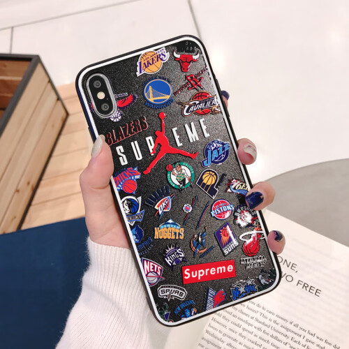 夏途 NBA潮牌苹果x手机壳6s23号iPhonexsmax篮球男x全包7防摔8plus保护壳 苹果6/6s通用-黑色