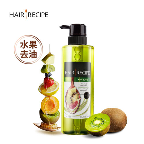 海囤全球日本进口 Hair Recipe (发之食谱) 奇异果洗发水530ml/瓶无硅油水果去油蓬松控油护发洗发露洗头膏男女