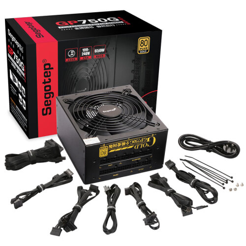 鑫谷（Segotep）额定650W GP750G全模爱国版电源（金牌认证全模组/双CPU供电/宽幅/背线/台式电脑机箱电源）