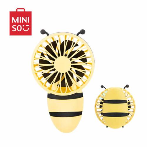 京东超市名创优品（MINISO）迷你变形小风扇 充电式 台式手持二合一 静音办公室桌面学生宿舍便携可爱创意（蜜蜂）