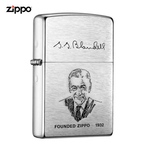 之宝(Zippo)打火机 创办人 拉丝镀铬 彩印200FL 煤油防风火机