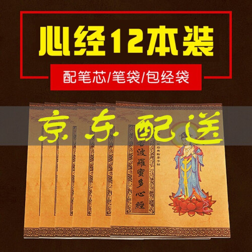 智汇 心经抄经本 硬笔佛经字帖成人初学者入门练习临摹经书手抄本般若波罗蜜多 12本心经+40支芯+笔袋+经袋+1笔杆 1