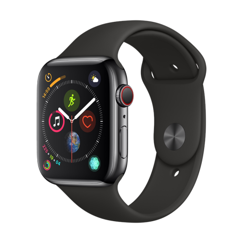 Apple Watch Series 4智能手表（GPS+蜂窝款 44毫米深空黑色不锈钢表壳 黑色运动型表带 MTX22CH/A)