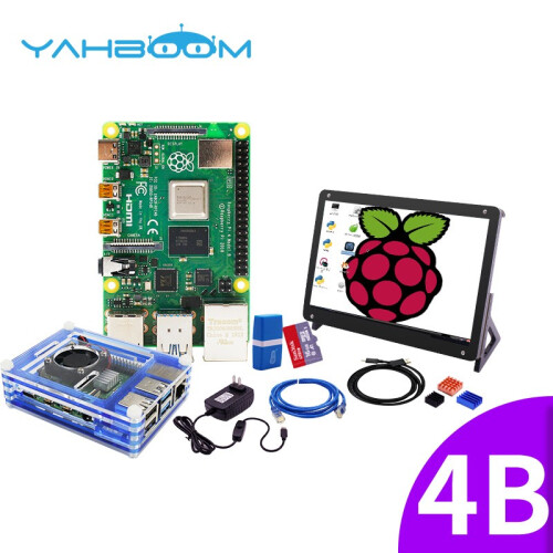 亚博智能（YahBoom） 树莓派4B Raspberry Pi 4代B型开发板 python套件 7寸屏豪华套餐 Pi 4B/4G 【现货】