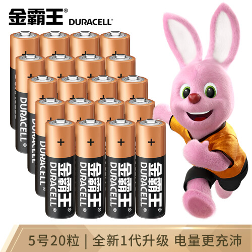 金霸王(Duracell)5号电池20粒装碱性干电池五号适用计算器鼠标相机电子门锁血压计电子秤遥控器儿童玩具挂钟