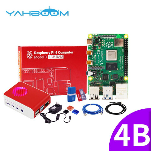 亚博智能（YahBoom） 树莓派4B Raspberry Pi 4代B型开发板 python套件 基础套餐 Pi 4B/2G【现货】