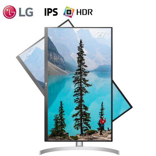 LG 27英寸 4K 超高清 HDR10 适配 PS4显示器 广色域 IPS 硬屏 旋转 升降 色彩校准 阅读模式 显示屏 27UL550