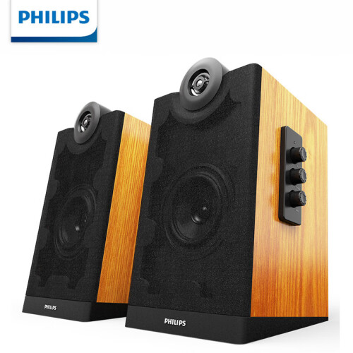 飞利浦（PHILIPS） SPA5270W/93 蓝牙音箱电脑音响台式家用重低音炮hifi 棕色