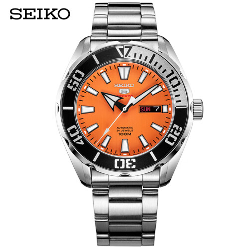 精工（SEIKO）手表 日本原装进口SEIKO5号运动系列防水夜光水鬼自动/手动上链机械男表SRPC55J1