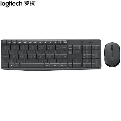 罗技（Logitech）MK235 键鼠套装 无线键鼠套装 办公键鼠套装 全尺寸 黑色 自营 带无线2.4G接收器