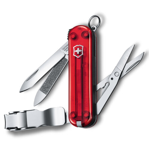 京东超市维氏(VICTORINOX)瑞士军刀理容伴侣580 65mm(8种功能)多功能刀小折叠刀指甲钳剪指甲锉指甲刀 红色0.6463.T