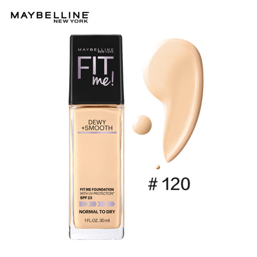 美宝莲（MAYBELLINE）定制水感粉底液 120 30ml（fitme粉底液 BB霜 干皮亲妈 遮瑕滋润 轻薄隐形毛孔）