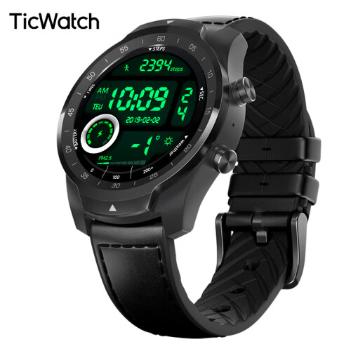 【TicWatch Pro 4G版】智能运动手表男4G版 双层屏 续航30天eSIM卡通话 GPS心率运动健康 NFC支付 幻影黑