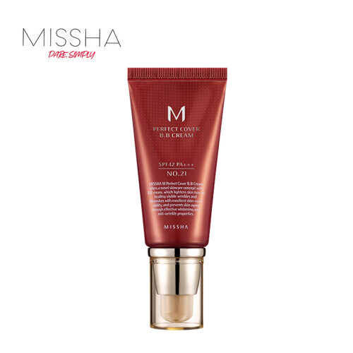 谜尚（MISSHA）红BB魅力润颜修容霜SPF42/PA+++[21号]50ml（气垫bb霜女粉底液遮瑕防晒霜）