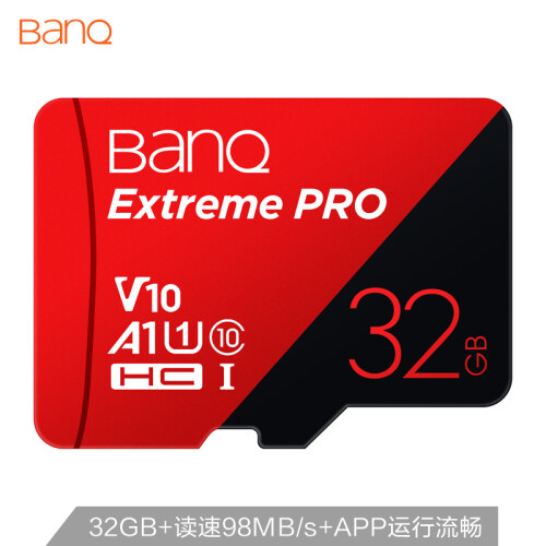 banq 32GB TF（MicroSD）存储卡 U1 C10 A1 高速增强版 读速98MB/s 行车记录仪监控手机内存卡