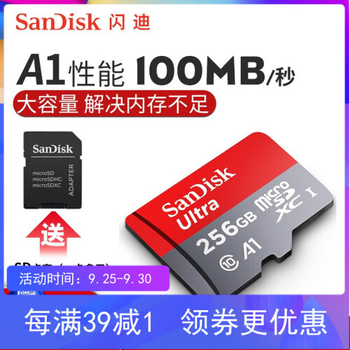 闪迪（SanDisk）128g手机TF卡256G GoPro内存卡microSD小卡switch储存 256G（A1级 100M/s）