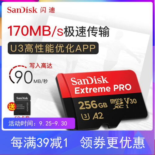 闪迪（SanDisk）128g手机TF卡256G GoPro内存卡microSD小卡switch储存 256G【A2级 170M/s】