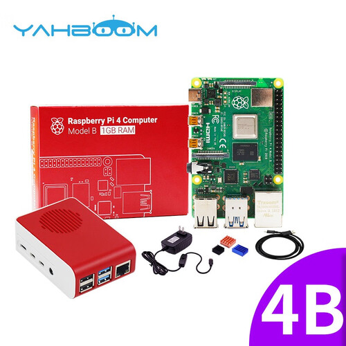 亚博智能（YahBoom） 树莓派4B Raspberry Pi 4代B型开发板 python套件 无卡基础套装 Pi 4B/2G【现货】