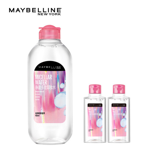 美宝莲（MAYBELLINE）净卸多效卸妆组合（净澈多效400ml+95ml*2  保湿 清洁卸妆 主品规格随机发货）