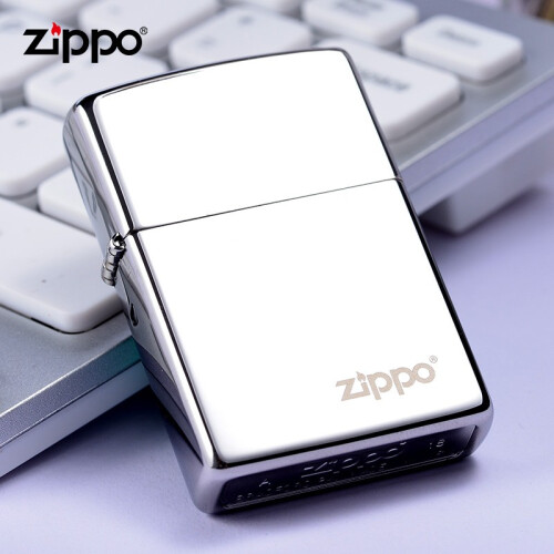 ZIPPO煤油打火机正版 经典老式白冰镜面防风打火机可刻字 zp芝宝正品 带标志 250ZL