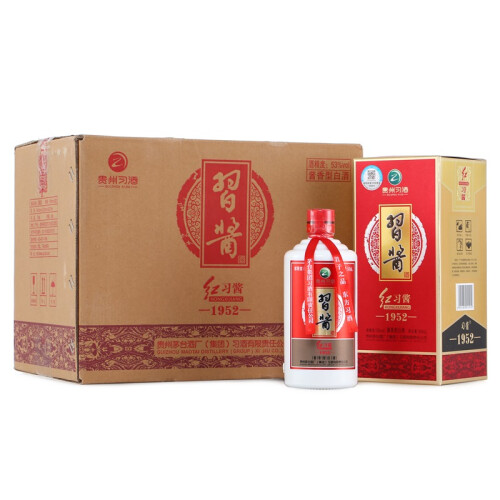 京东超市茅台 集团 习酒 红习酱1952 53度 酱香型白酒 500ml*6瓶 整箱装