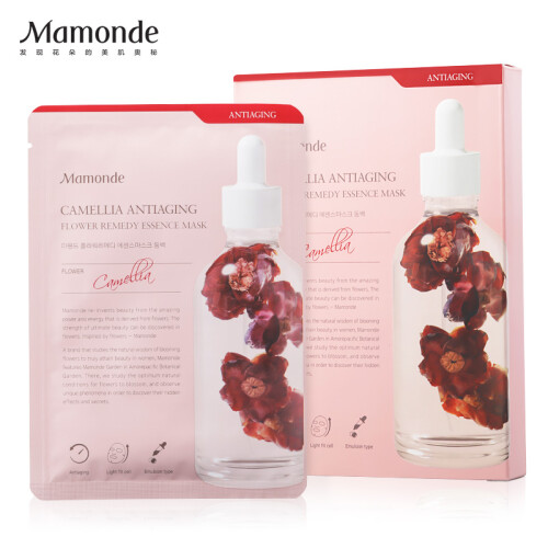 梦妆（Mamonde）花植研究亲肤鲜润山茶抗皱紧肤面膜 25ml*5（抗皱紧肤）