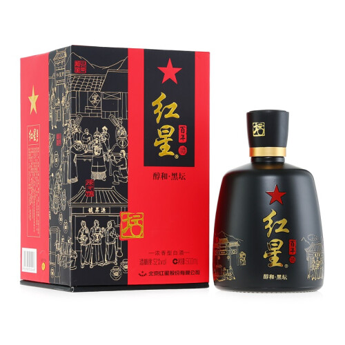 京东超市红星  白酒 百年酒 醇和黑坛 52度 浓香型 500ml