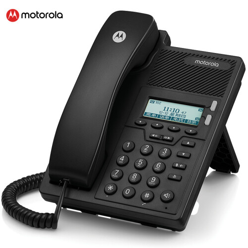 摩托罗拉(Motorola)IP网络电话机座机 固定电话 家用办公 百兆VOIP SIP双网口前台客服呼叫中心VOIP IP100-2C