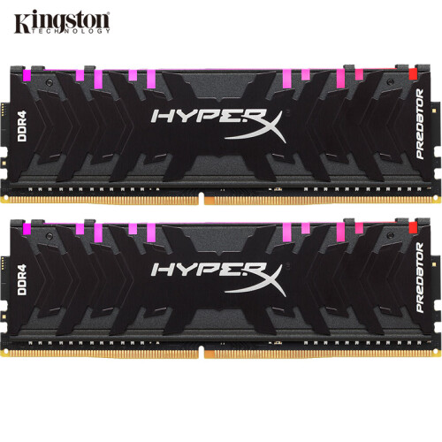 金士顿(Kingston) DDR4 3200 16GB(8G×2)套装 台式机内存 骇客神条 Predator掠食者系列 RGB灯条