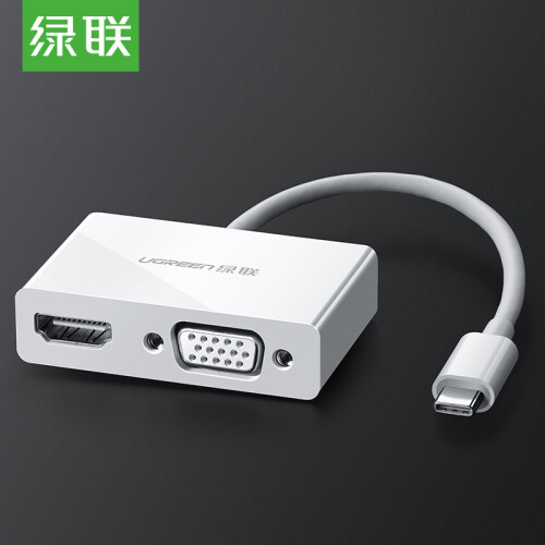 绿联 Type-C扩展坞 通用iPad Pro苹果电脑MacBook P30手机USB-C转HDMI/VGA转换器转接头4K投屏拓展坞30843