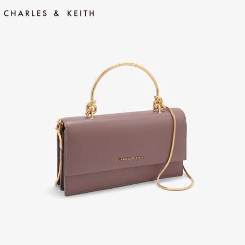 CHARLES&KEITH 女包CK6-10840136金属提把翻盖式钱包 紫红色 XS