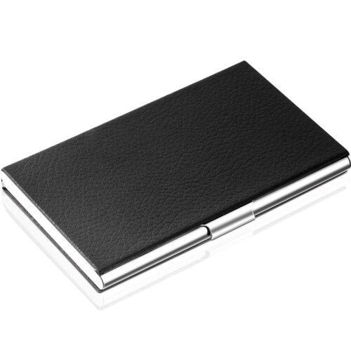 优和（UHOO） 6607 商务名片夹 黑色 荔枝纹皮 1个/盒 经典款名片盒
